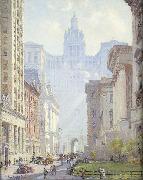 Colin Campbell Cooper Chambers Street and the Municipal Building, N.Y.C. oil on canvas